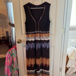 Madison Leigh Black and Brown Maxi Dress